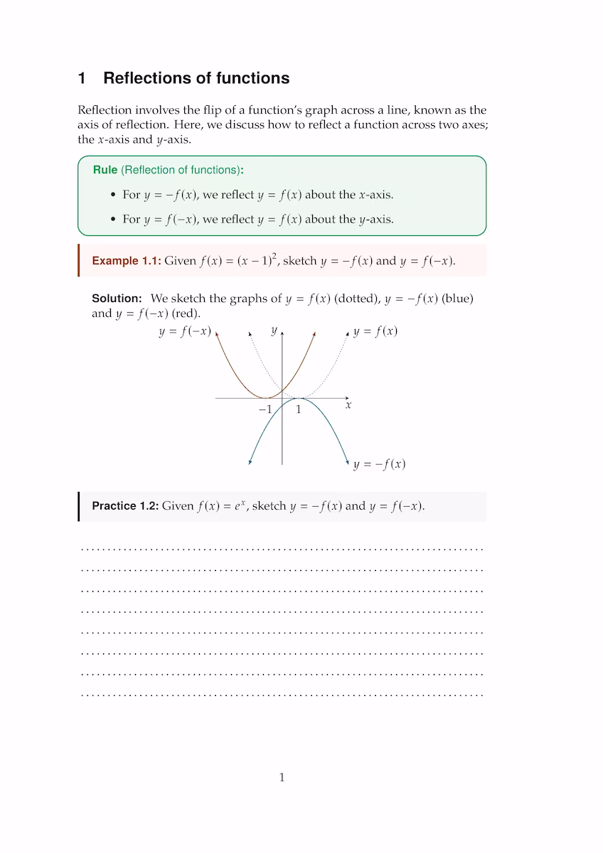 Page 1 of the graphical relationships theory booklets.